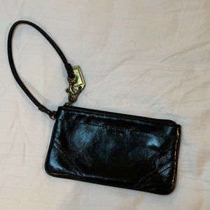 Coach Black Patent Leather Wristlet